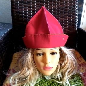 HELEN KAMINSKI Red Wool 4 Panel Handmade Elf Festive Christmas Eclectic Hat BNWT